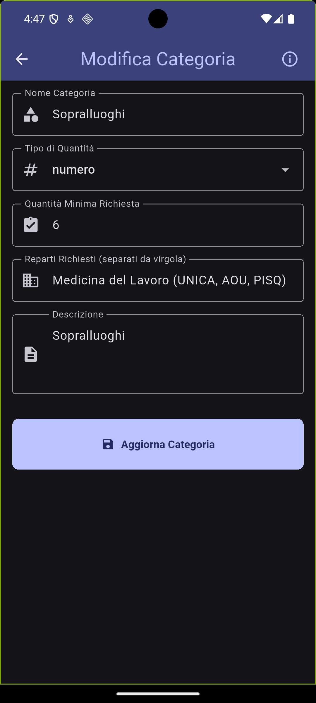 Custom Category Form